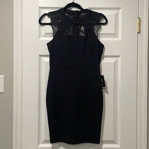 Express Black Dress with Lace Details NWT